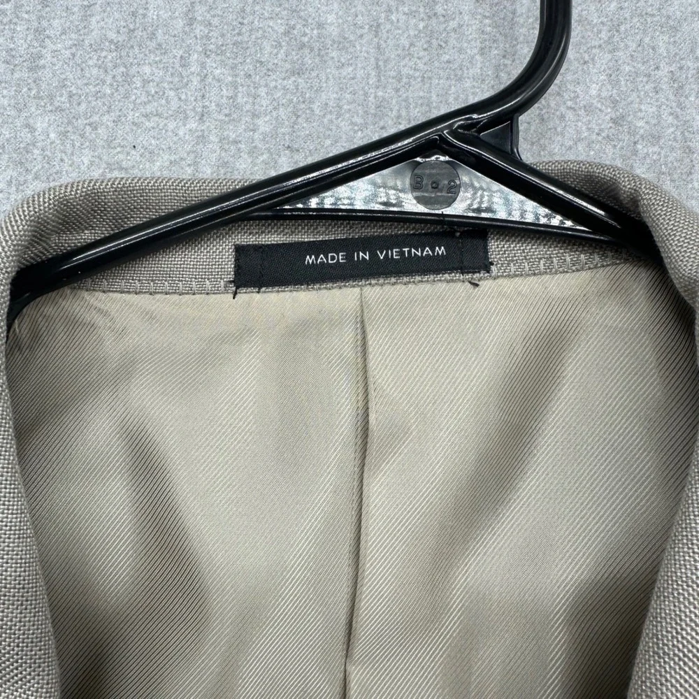 Alfani Blazer Mens 42L Beige Silk Wool Blend 3 Button Tailored Sport Coat